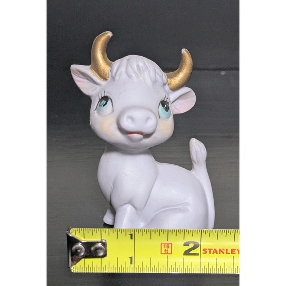 Kelvin's Japanese Purple Sitting‎ Cow Figurine Matte Finish 3 1/2" - Picture 9 of 9